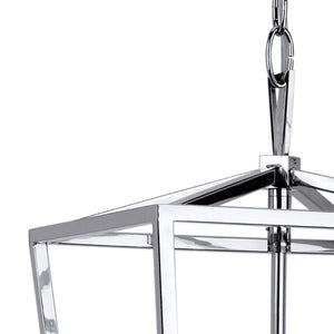Atlas Cage Elegant Lantern-Style 4-Light Pendant with Open Framework for Warm Ambient Illumination Polished Nickel 12'' CL11742-NK