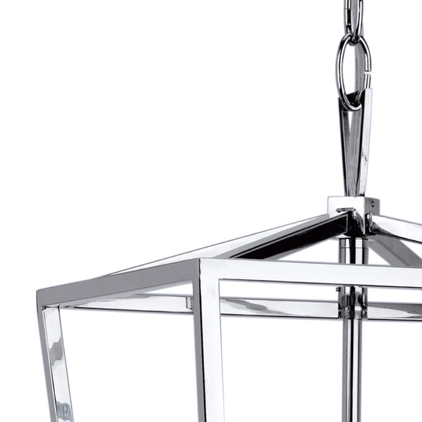 Atlas Cage Elegant Lantern-Style 4-Light Pendant with Open Framework for Warm Ambient Illumination Polished Nickel 12'' CL11742-NK