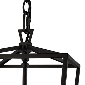 Atlas Cage Elegant Lantern-Style 4-Light Pendant with Open Framework for Warm Ambient Illumination Matte Black 8.5'' CL11743-BK