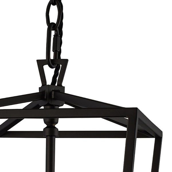 Atlas Cage Elegant Lantern-Style 4-Light Pendant with Open Framework for Warm Ambient Illumination Matte Black 8.5'' CL11743-BK
