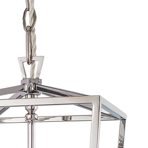 Atlas Cage Elegant Lantern-Style 4-Light Pendant with Open Framework for Warm Ambient Illumination Polished Nickel 8.5'' CL11743-NK
