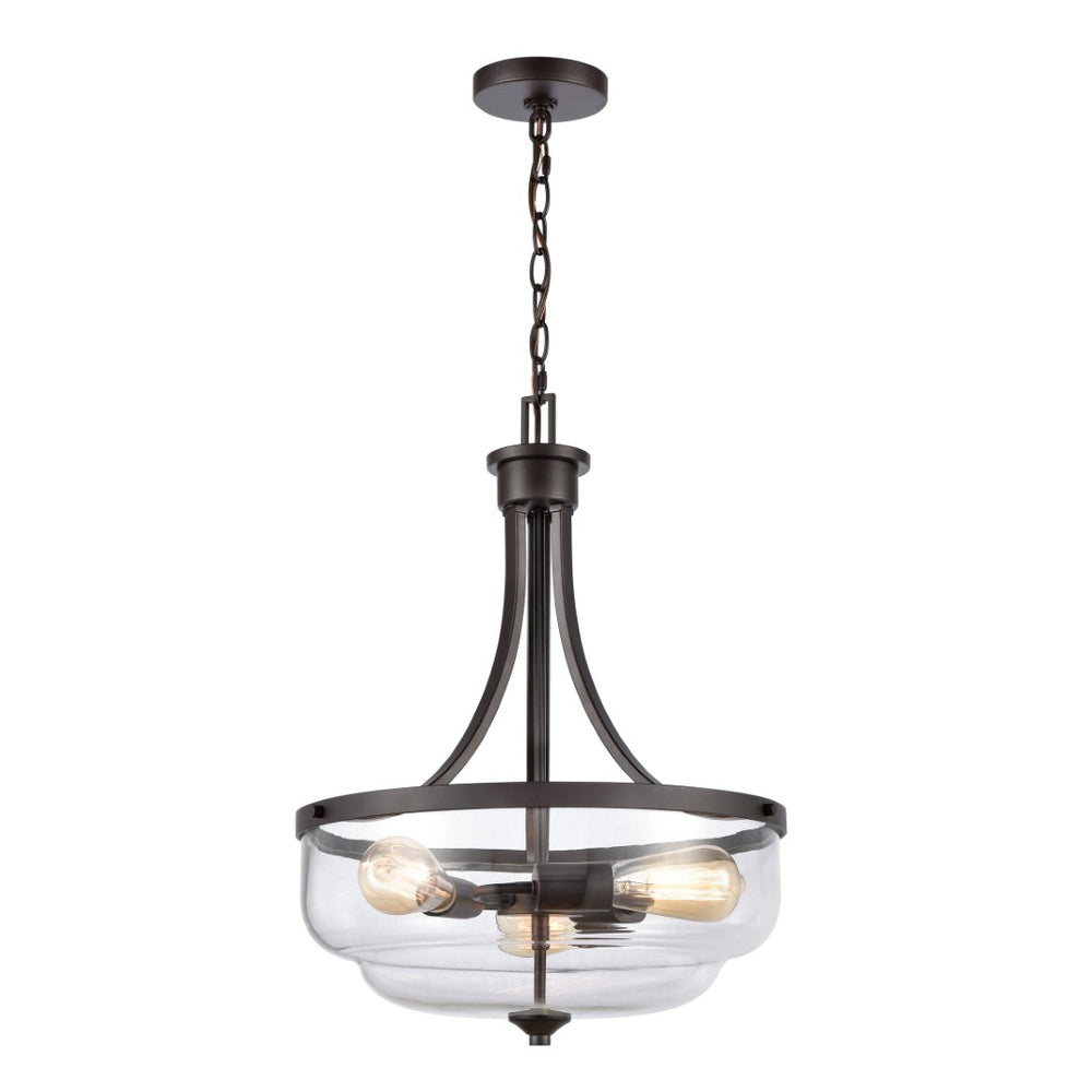 Atlas Calistoga 3-Light Pendant with Clear Glass Shades - Stylish Modern Lighting for Home Decor Oil Rubbed Bronze CL11744-BZ