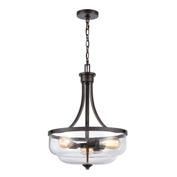 Atlas Calistoga 3-Light Pendant with Clear Glass Shades - Stylish Modern Lighting for Home Decor Oil Rubbed Bronze CL11744-BZ
