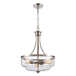 Atlas Calistoga 3-Light Pendant with Clear Glass Shades - Stylish Modern Lighting for Home Decor Brushed Nickel CL11744-NK