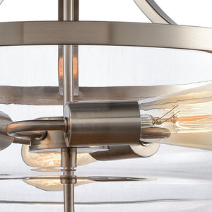 Atlas Calistoga 3-Light Pendant with Clear Glass Shades - Stylish Modern Lighting for Home Decor Brushed Nickel CL11744-NK