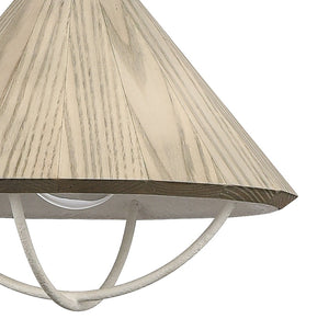 Atlas Cape May 21'' Wide 3-Light Pendant - Coastal Nautical Charm with White Coral Finish & Driftwood Shade CL11745-WH