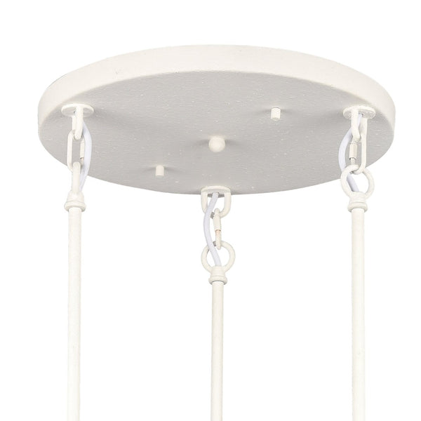 Atlas Cape May 21'' Wide 3-Light Pendant - Coastal Nautical Charm with White Coral Finish & Driftwood Shade CL11745-WH