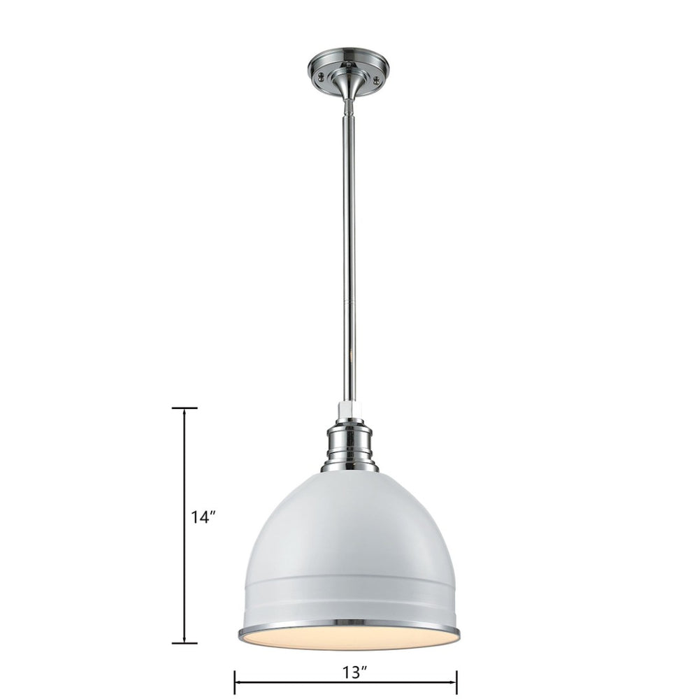 Atlas Carolton 1-Light Pendant - Vintage Industrial Style with Durable Metal Shade for Modern Spaces CL11746-WH
