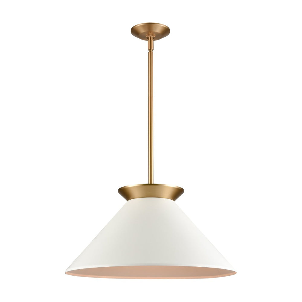 Atlas Cavendish 20" Wide Modern Pendant Light - Oversized Matte White Shade for Elegant Interior Design Brushed Gold CL11747-GD