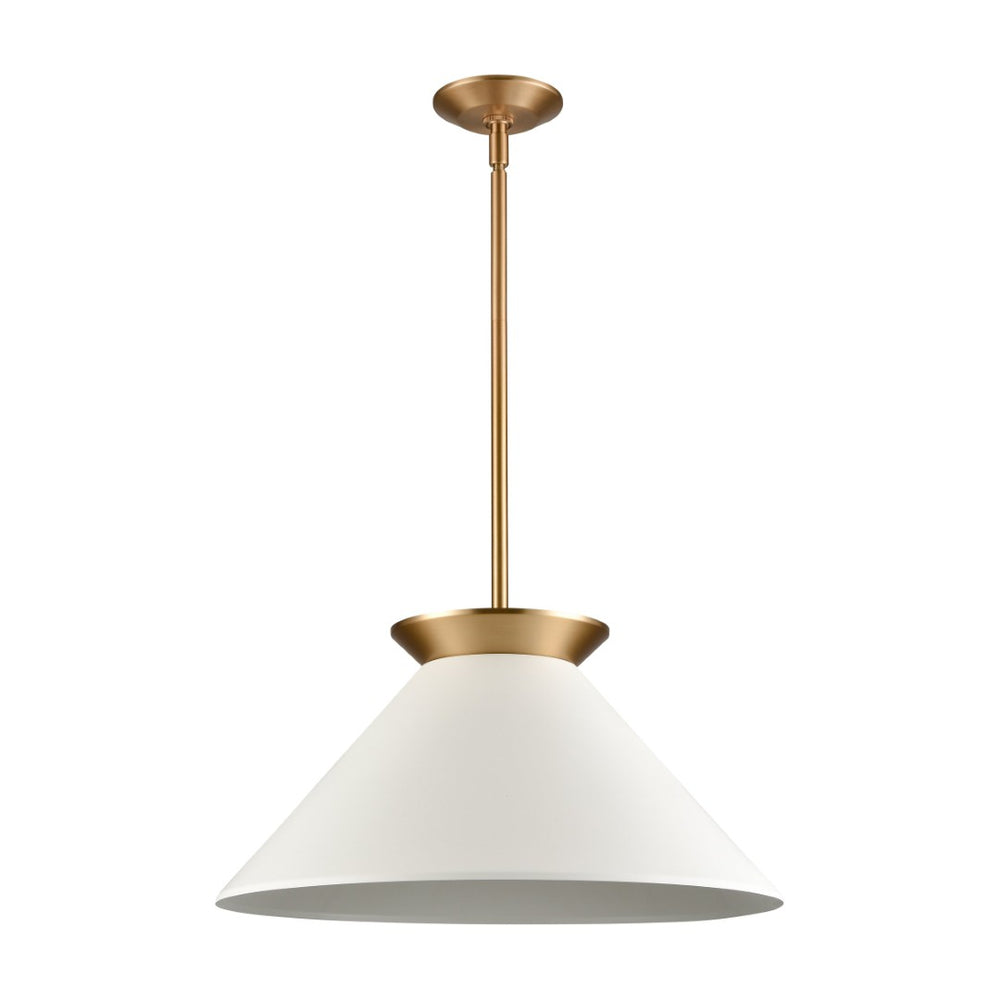 Atlas Cavendish 20" Wide Modern Pendant Light - Oversized Matte White Shade for Elegant Interior Design Brushed Gold CL11747-GD