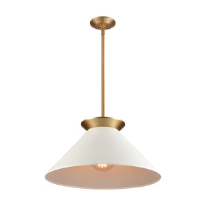 Atlas Cavendish 20" Wide Modern Pendant Light - Oversized Matte White Shade for Elegant Interior Design Brushed Gold CL11747-GD