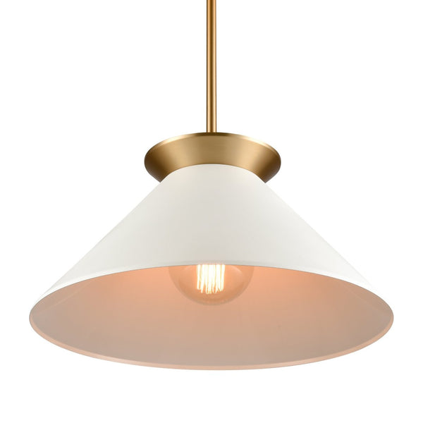 Atlas Cavendish 20" Wide Modern Pendant Light - Oversized Matte White Shade for Elegant Interior Design Brushed Gold CL11747-GD