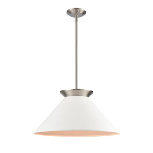 Atlas Cavendish 20" Wide Modern Pendant Light - Oversized Matte White Shade for Elegant Interior Design Brushed Nickel CL11747-NK