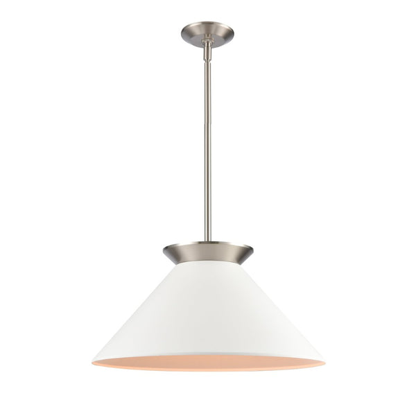 Atlas Cavendish 20" Wide Modern Pendant Light - Oversized Matte White Shade for Elegant Interior Design Brushed Nickel CL11747-NK