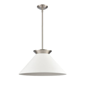 Atlas Cavendish 20" Wide Modern Pendant Light - Oversized Matte White Shade for Elegant Interior Design Brushed Nickel CL11747-NK