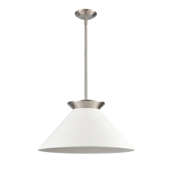 Atlas Cavendish 20" Wide Modern Pendant Light - Oversized Matte White Shade for Elegant Interior Design Brushed Nickel CL11747-NK