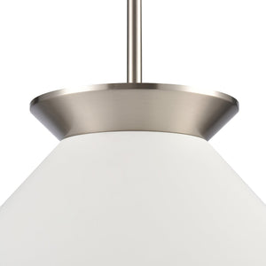 Atlas Cavendish 20" Wide Modern Pendant Light - Oversized Matte White Shade for Elegant Interior Design Brushed Nickel CL11747-NK