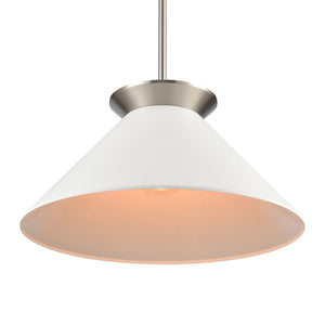 Atlas Cavendish 20" Wide Modern Pendant Light - Oversized Matte White Shade for Elegant Interior Design Brushed Nickel CL11747-NK