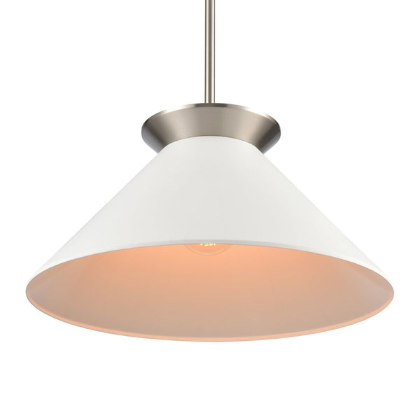 Atlas Cavendish 20" Wide Modern Pendant Light - Oversized Matte White Shade for Elegant Interior Design Brushed Nickel CL11747-NK