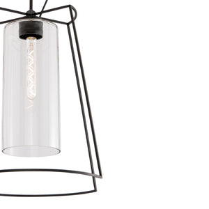 Atlas Cere Modern Pendant Light - Minimalist Design with Airy Glass Shade for Stylish Home Illumination Matte Black 14.25'' CL11748-BK