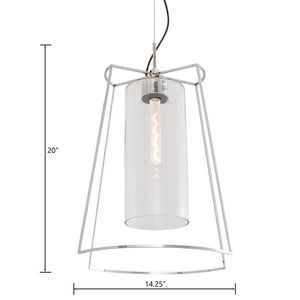 Atlas Cere Modern Pendant Light - Minimalist Design with Airy Glass Shade for Stylish Home Illumination Polished Nickel CL11748-NK