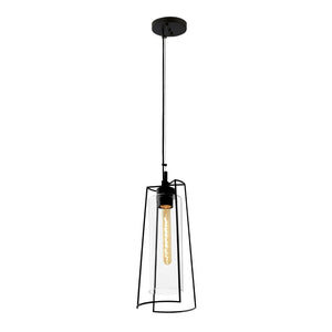 Atlas Cere Modern Pendant Light - Minimalist Design with Airy Glass Shade for Stylish Home Illumination Matte Black 6.75'' CL11749-BK