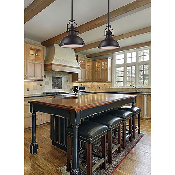 Atlas Chadwick 13" Wide Pendant Light - Elegant Oiled Bronze Finish for Classic & Transitional Spaces CL11750-BZ1