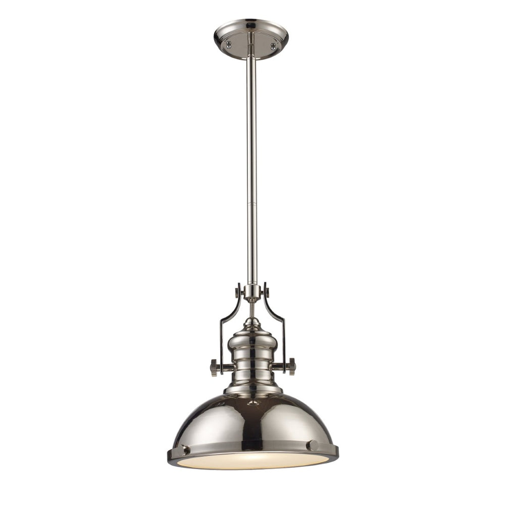 Atlas Chadwick 13'' Wide 1-Light Pendant - Timeless Polished Nickel Fixture for Modern and Vintage Spaces CL11750-CH1