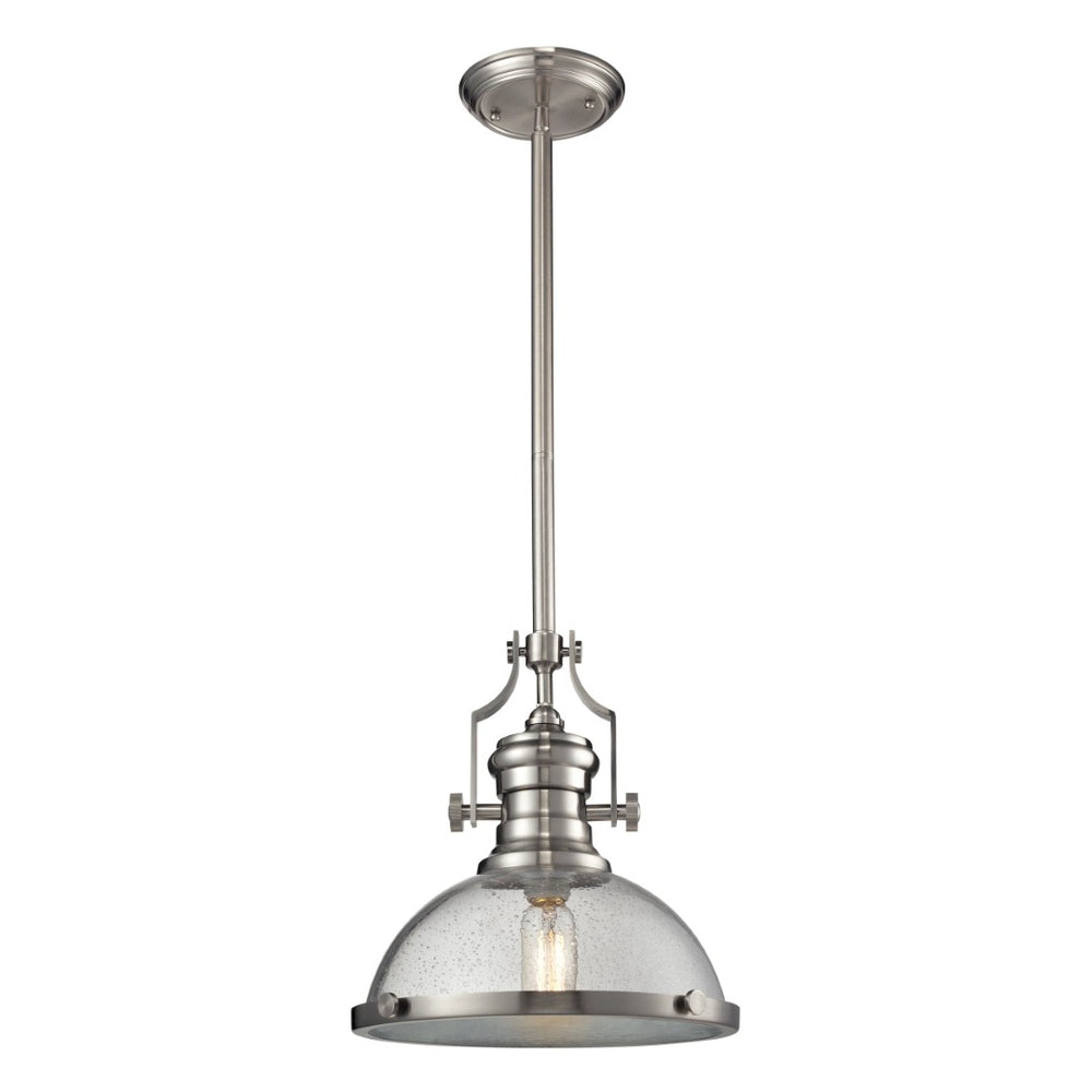 Atlas Chadwick 13" Wide 1-Light Pendant - Elegant Satin Nickel Fixture for Classic & Modern Interiors CL11750-NK3