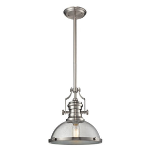 Atlas Chadwick 13" Wide 1-Light Pendant - Elegant Satin Nickel Fixture for Classic & Modern Interiors CL11750-NK3