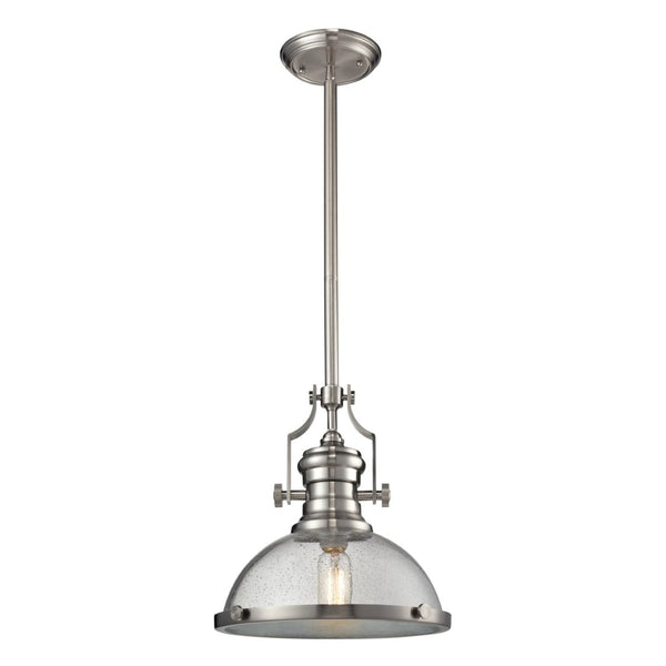 Atlas Chadwick 13" Wide 1-Light Pendant - Elegant Satin Nickel Fixture for Classic & Modern Interiors CL11750-NK3