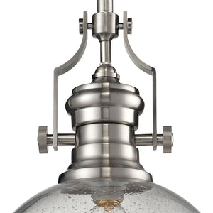 Atlas Chadwick 13" Wide 1-Light Pendant - Elegant Satin Nickel Fixture for Classic & Modern Interiors CL11750-NK3