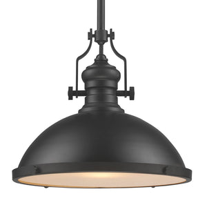 Atlas Chadwick 17'' Wide Matte Black Pendant Light - Vintage-Inspired Craftsmanship for Modern Spaces CL11751-BK