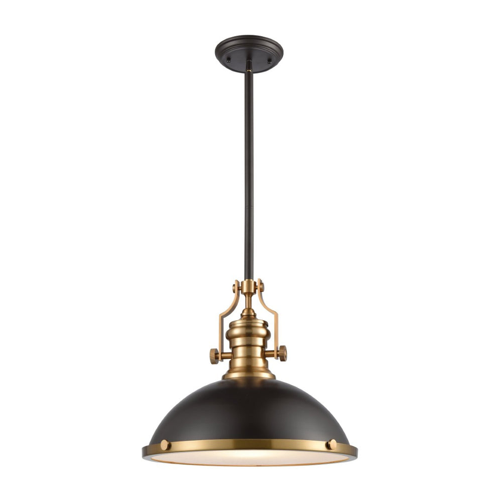 Atlas Chadwick 3-Light Pendant: Elegant Vintage-Inspired Lighting for Dining & Living Spaces, 14" Height Matte Black and Satin Brass CL11751-BS2