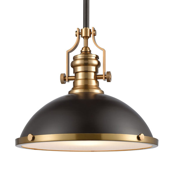 Atlas Chadwick 3-Light Pendant: Elegant Vintage-Inspired Lighting for Dining & Living Spaces, 14" Height Matte Black and Satin Brass CL11751-BS2