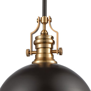 Atlas Chadwick 3-Light Pendant: Elegant Vintage-Inspired Lighting for Dining & Living Spaces, 14" Height Matte Black and Satin Brass CL11751-BS2