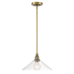 Atlas Charis 12.5'' Wide Pendant Light - Elegant Glass Diffuser and Sleek Metal Design for Any Space Antique Brass with Oil Rubbed Bronze CL11752-BS
