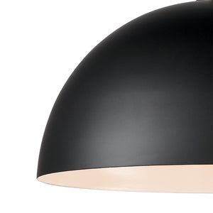 Atlas Chelsea 12'' Wide 1-Light Pendant - Timeless Metal Dome Light for Stylish Indoor Spaces Black CL11753-BK