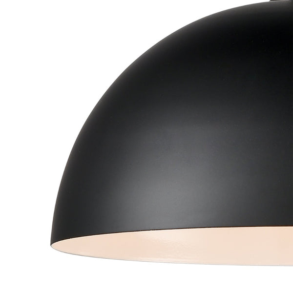Atlas Chelsea 12'' Wide 1-Light Pendant - Timeless Metal Dome Light for Stylish Indoor Spaces Black CL11753-BK