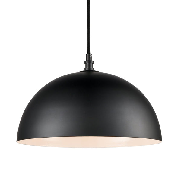 Atlas Chelsea 12'' Wide 1-Light Pendant - Timeless Metal Dome Light for Stylish Indoor Spaces Black CL11753-BK