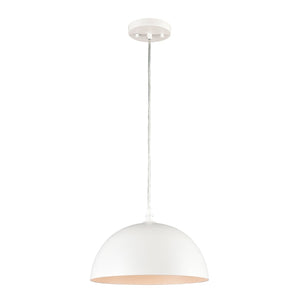 Atlas Chelsea 12'' Wide 1-Light Pendant - Timeless Metal Dome Light for Stylish Indoor Spaces White CL11753-WH