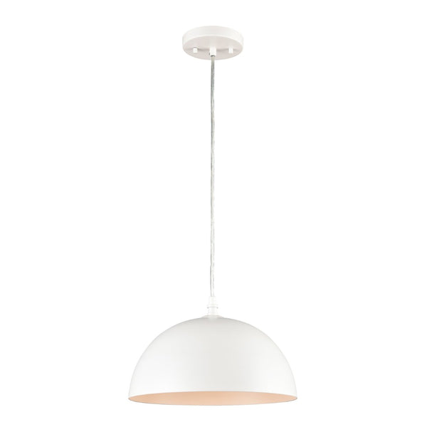 Atlas Chelsea 12'' Wide 1-Light Pendant - Timeless Metal Dome Light for Stylish Indoor Spaces White CL11753-WH