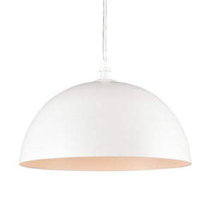 Atlas Chelsea 12'' Wide 1-Light Pendant - Timeless Metal Dome Light for Stylish Indoor Spaces White CL11753-WH