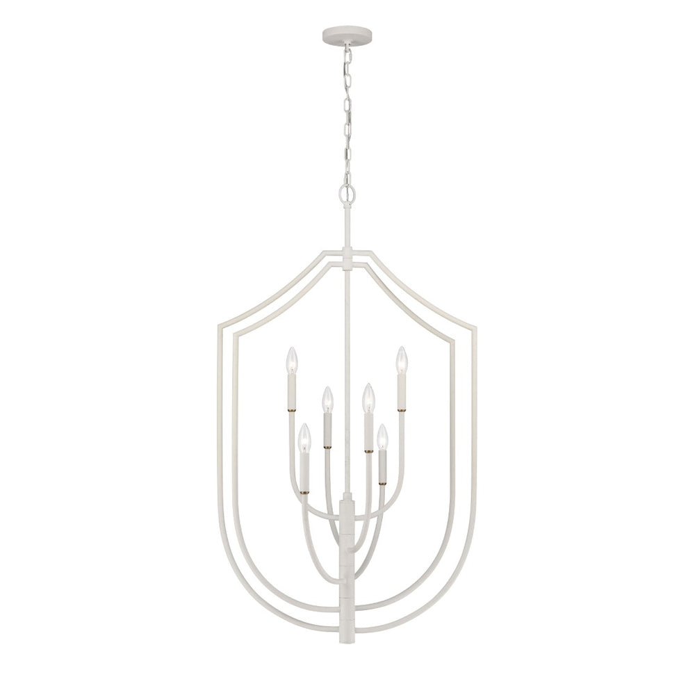 Atlas Continuance 26" Wide 6-Light Pendant - Textured White Coral, Modern Artistry for Your Space CL11756-WH