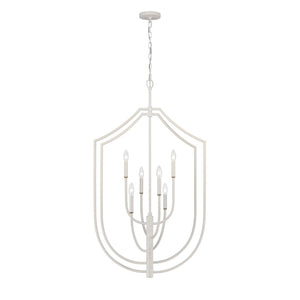 Atlas Continuance 26" Wide 6-Light Pendant - Textured White Coral, Modern Artistry for Your Space CL11756-WH