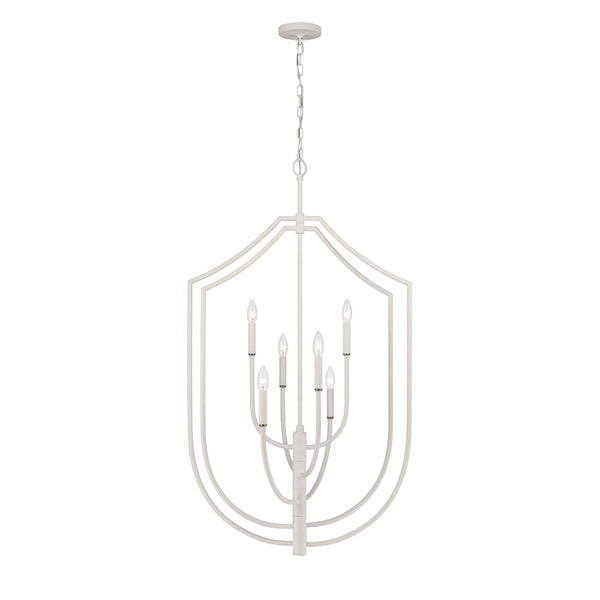 Atlas Continuance 26" Wide 6-Light Pendant - Textured White Coral, Modern Artistry for Your Space CL11756-WH