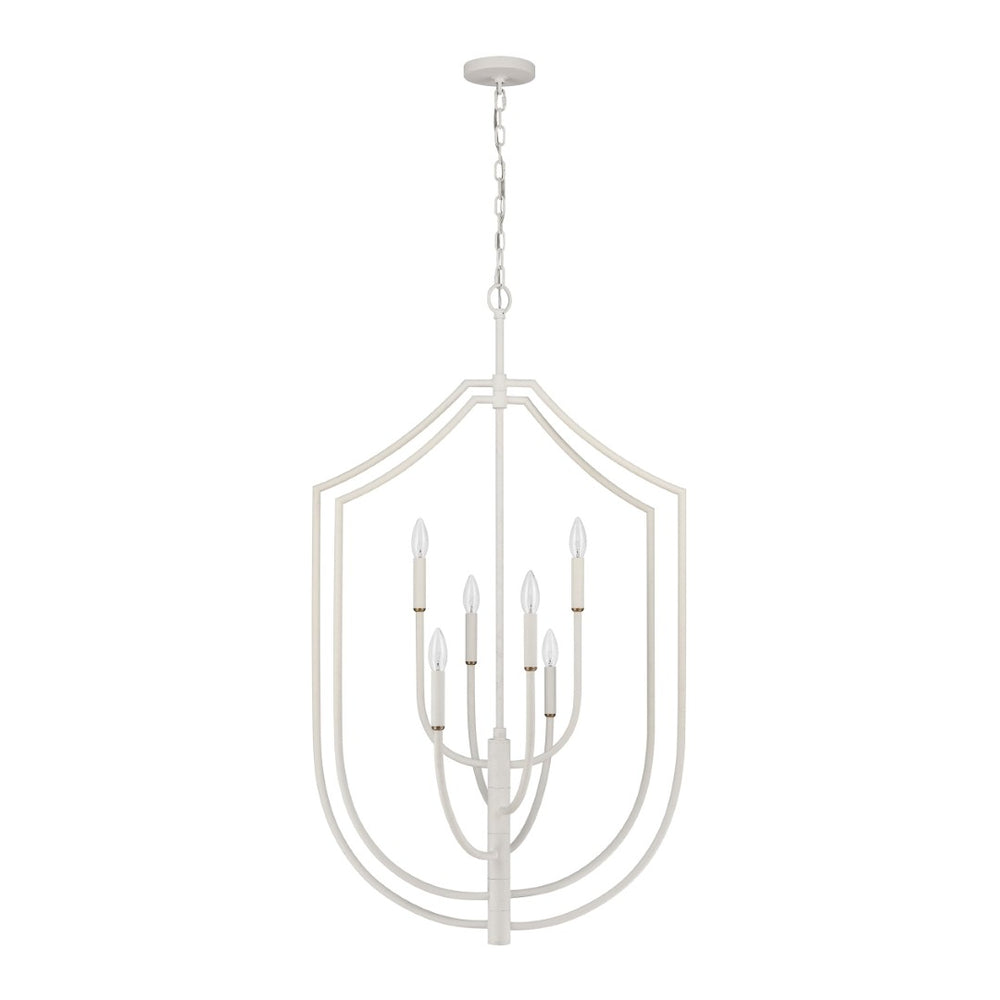 Atlas Continuance 26" Wide 6-Light Pendant - Textured White Coral, Modern Artistry for Your Space CL11756-WH