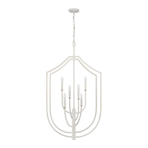 Atlas Continuance 26" Wide 6-Light Pendant - Textured White Coral, Modern Artistry for Your Space CL11756-WH
