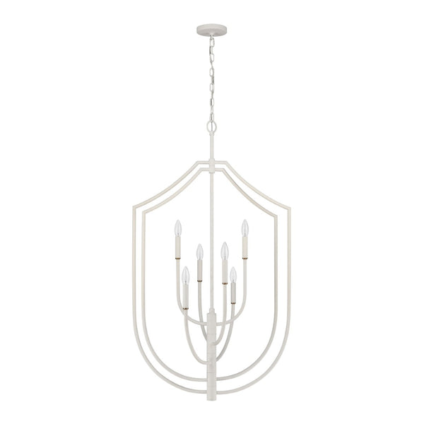 Atlas Continuance 26" Wide 6-Light Pendant - Textured White Coral, Modern Artistry for Your Space CL11756-WH