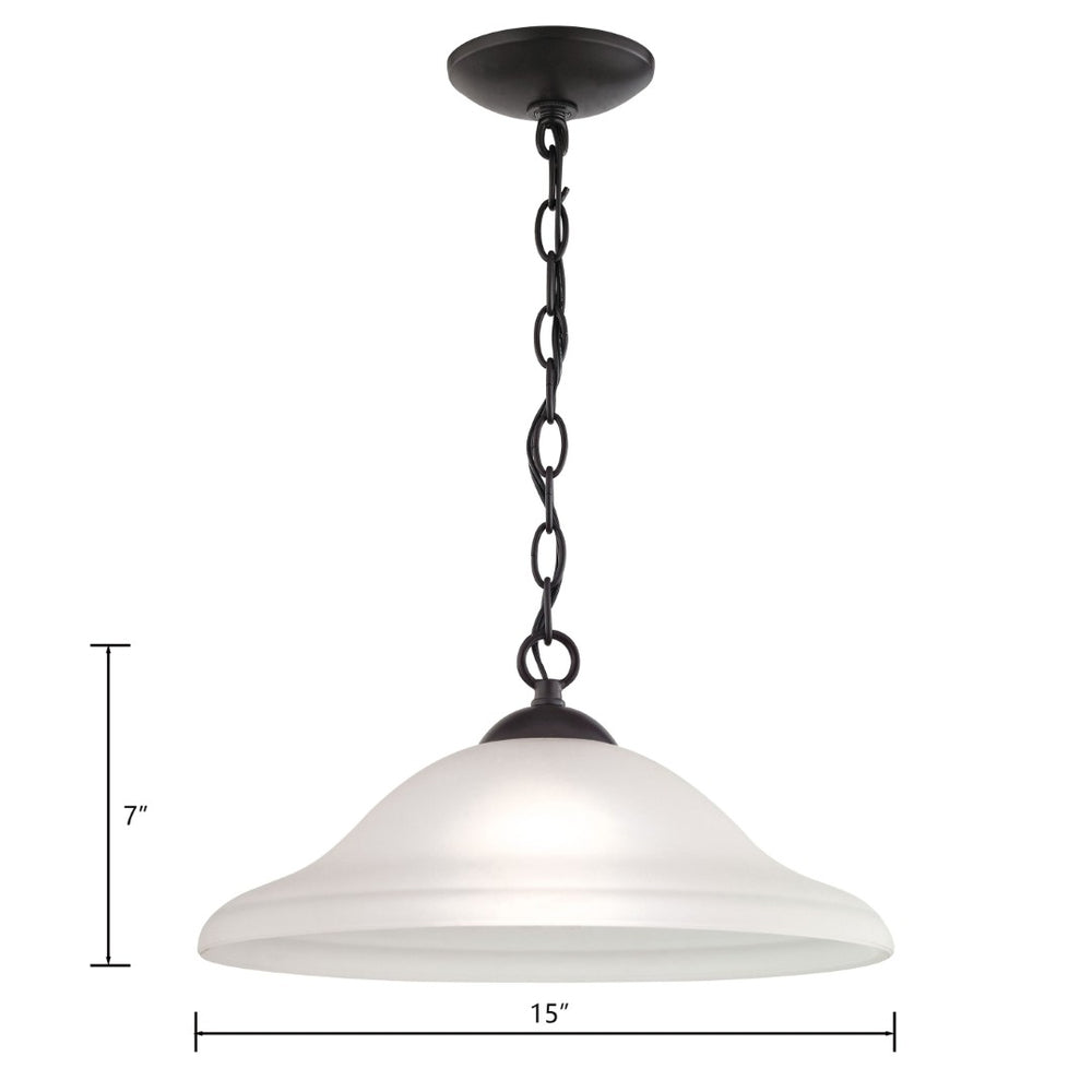 Atlas Conway 15" Wide 1-Light Pendant - Timeless Oil Rubbed Bronze Fixture with Opaque Glass Shade CL11757-BZ